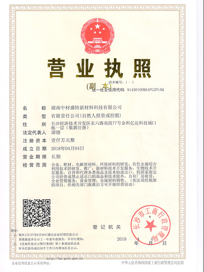 Certificate Patent